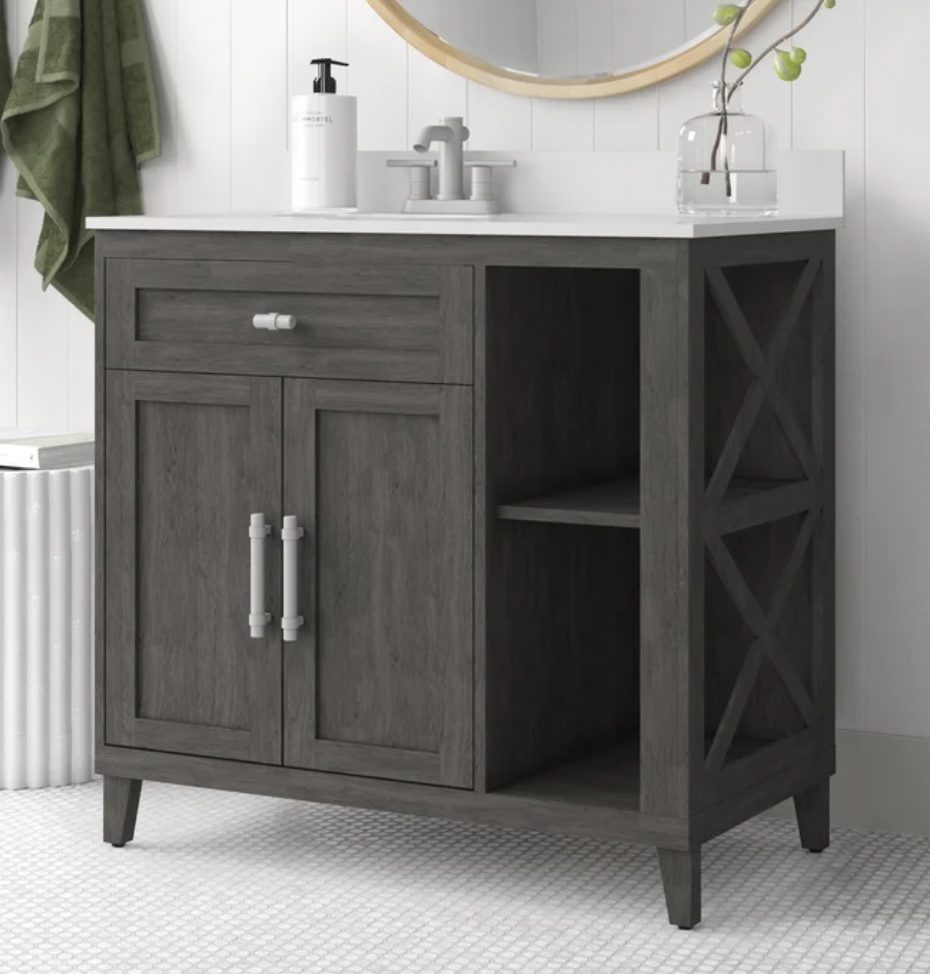 Best-farmhouse-vanities | Sonia Begonia Best Cheap Farmhouse Vanities for Bathrooms