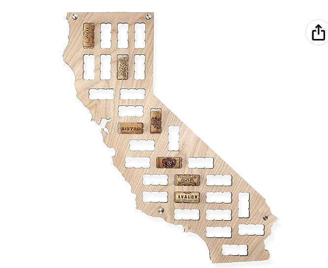 Home-decor-presents | Sonia Begonia State Wine Cork Map Wooden Piece