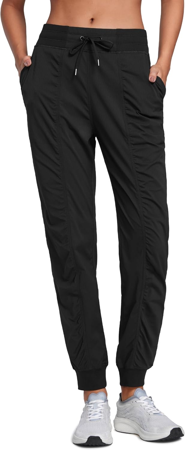 CRZ YOGA Ease Line black lightweight joggers from Amazon, a Lululemon Dance Studio pants alternative