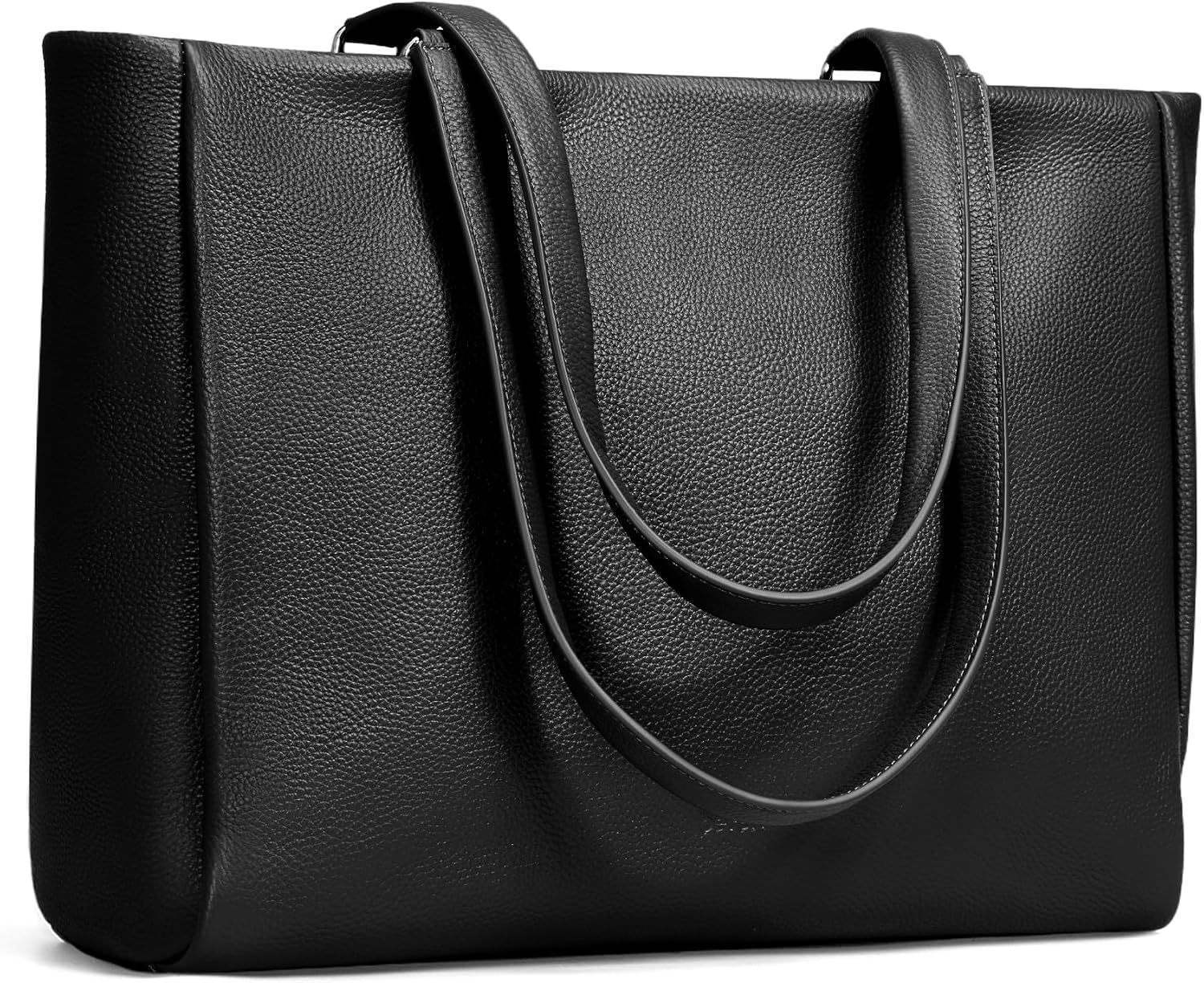 befen black genuine pebbled leather work tote bag from Amazon, a Cuyana tote alternative