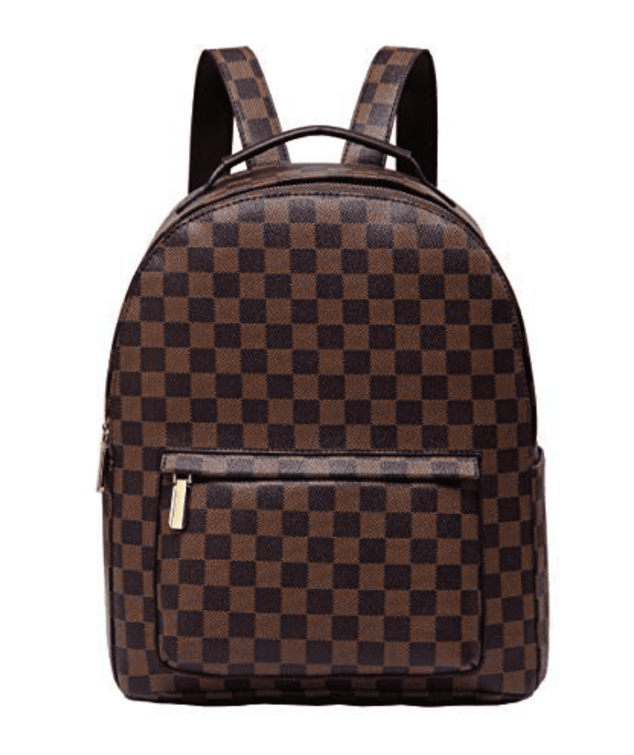 Louis-vuitton-backpack-look-alike-brown | Sonia Begonia Brown checkered backpack from Walmart