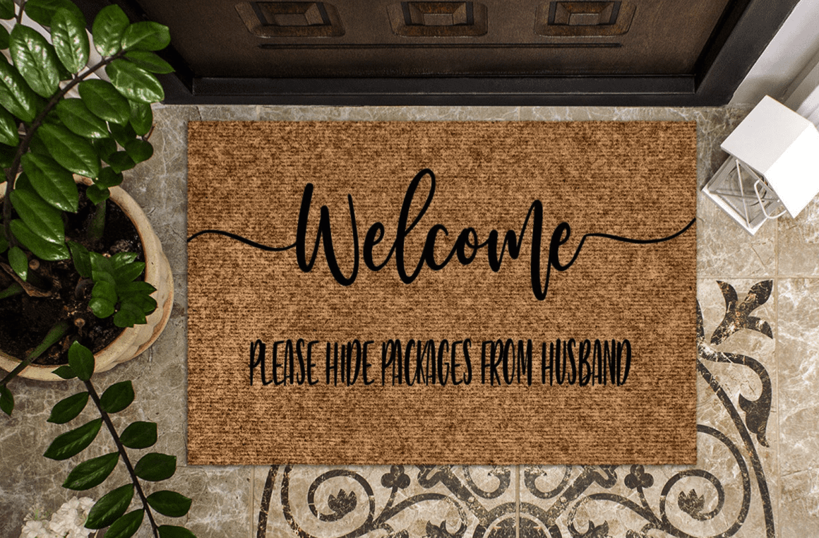 Sassy-welcome-mat-12 | Sonia Begonia Please Hide Packages From Husband Doormat Funny Welcome Mat
