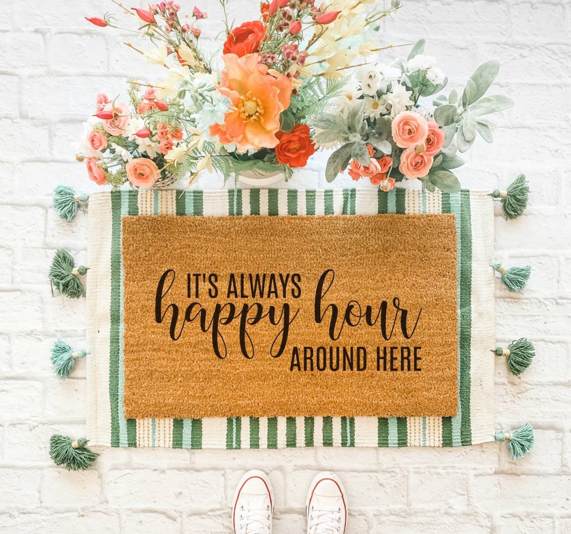 Sassy-welcome-mat-9 | Sonia Begonia It's Always Happy Hour Here Welcome Mat Funny Doormat