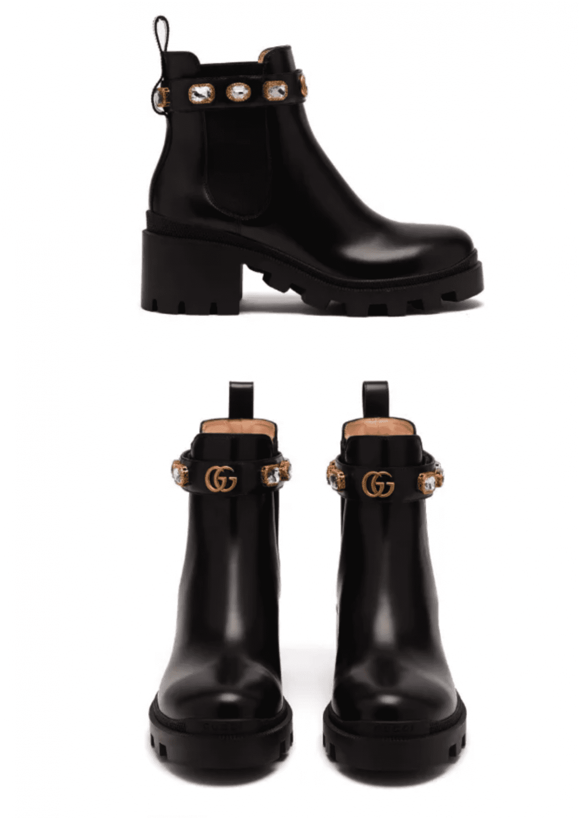 Gucci-booties-boots | Sonia Begonia Gucci Black Leather Ankle Booties