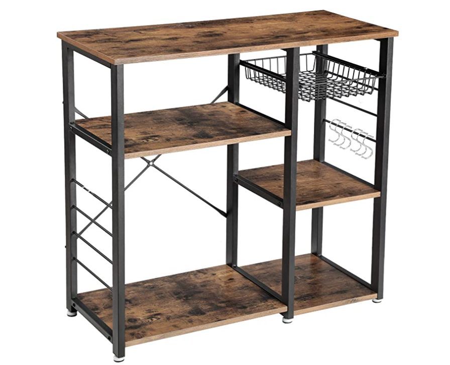 Best-rolling-station-coffee | Sonia Begonia The best coffee bar cart with keurig storage and multiple shelves.