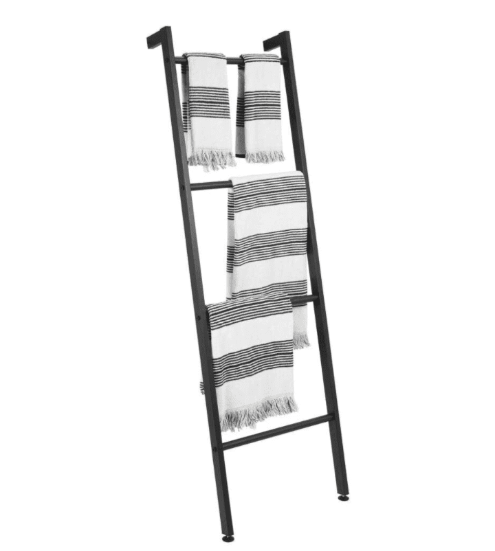 Metal and modern blanket ladders for a chic home.