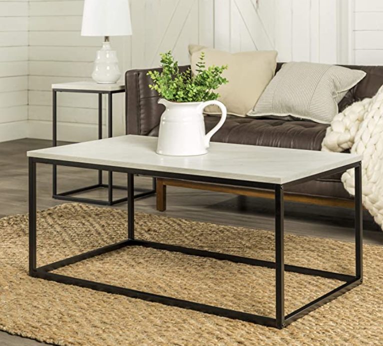 Rectangle-faux-marble-coffee-tables-1 | Sonia Begonia Living Room Decor