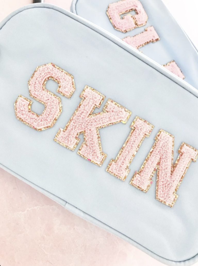 Cosmetic Bags with Letter Patches