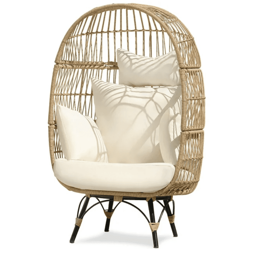 Nicesoul-outdoor-patio-lounge-chair | Sonia Begonia Best egg chairs for outdoors that are wicker furniture for patio, yard, and outdoors.