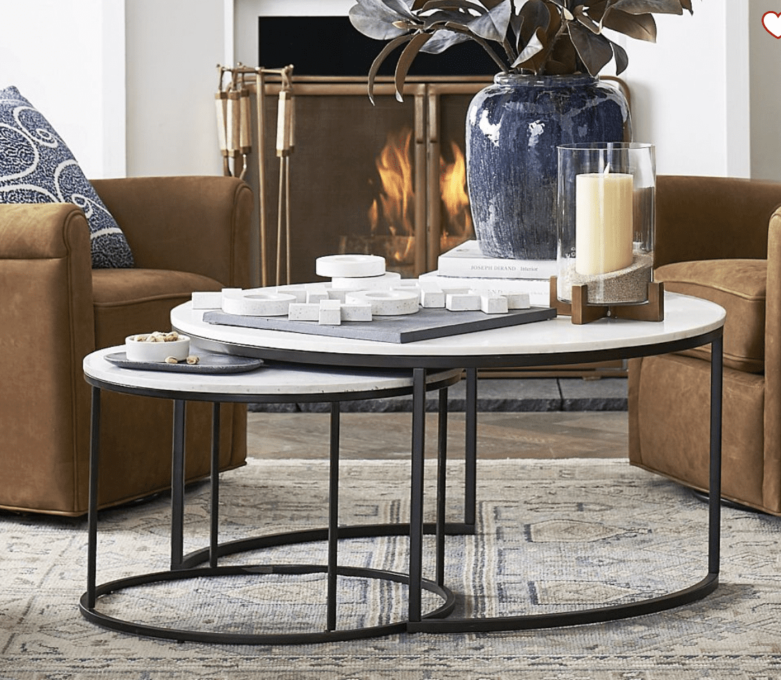 Delaney-round-marble-nesting-coffee-table | Sonia Begonia Delaney Round Marble Nesting Coffee Table