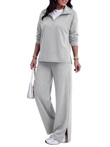 ANRABESS half zip sweatshirt and wide leg pant set from Amazon, a Spanx AirEssentials alternative