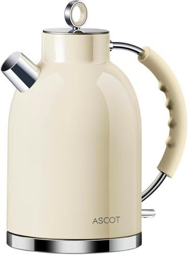 ASCOT retro electric kettle with stainless steel interior from Amazon, a Smeg kettle alternative