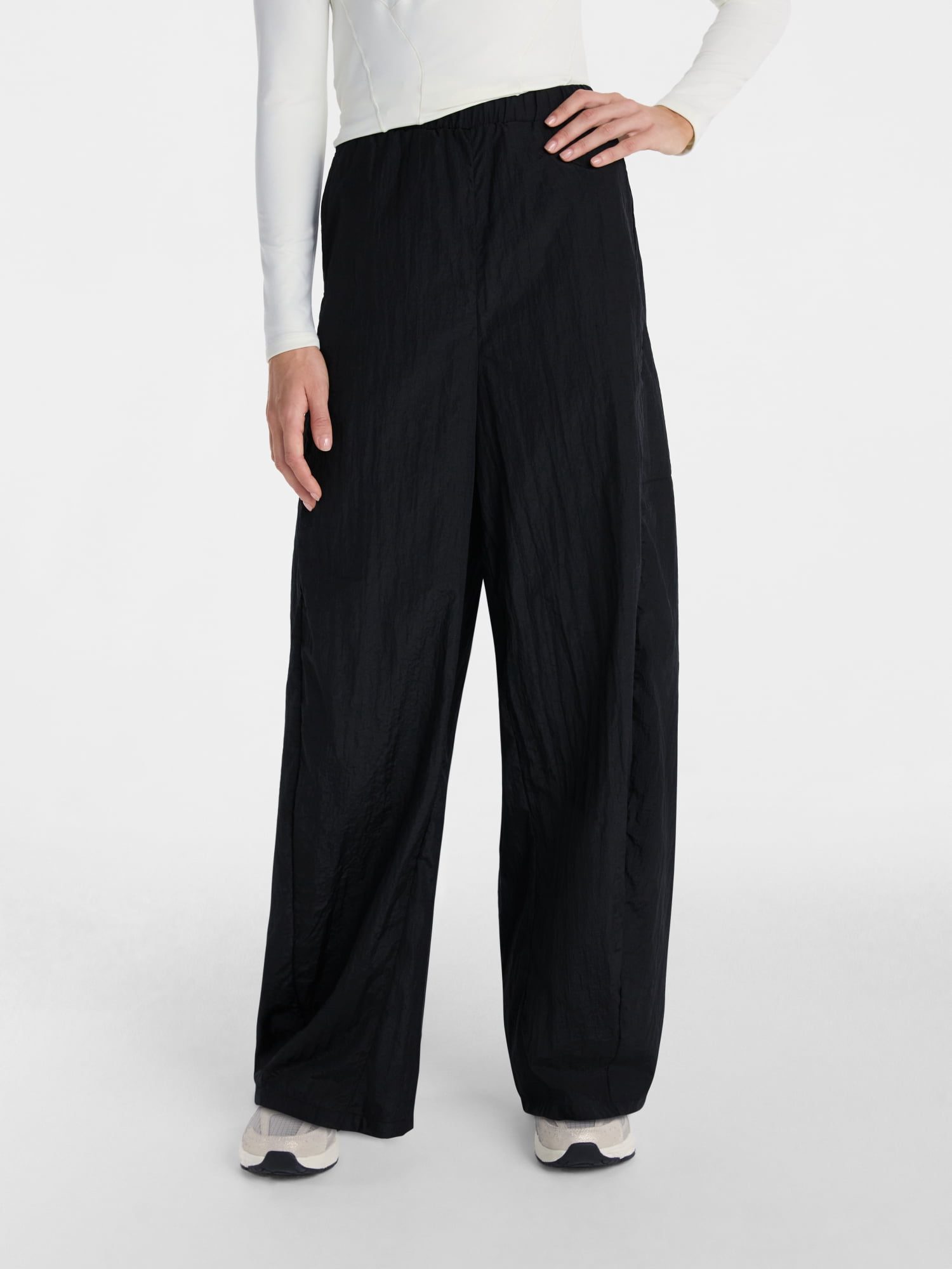 Avia women's black nylon track pants from Walmart, a Lululemon Dance Studio pants look alike