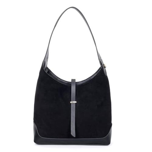 Black Herald slouchy suede hobo shoulder bag from Amazon, a Gucci Jackie bag alternative