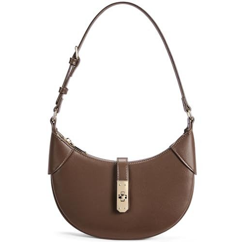 Brown BOSTANTEN vegan leather crescent shoulder bag from Amazon, a Polene bag alternative