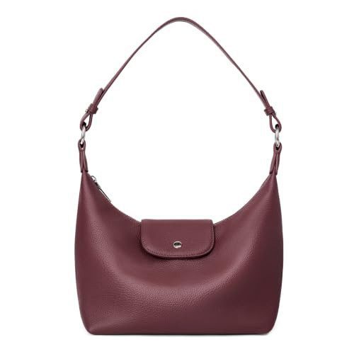 Burgundy befen genuine leather mini hobo shoulder bag from Amazon, a Polene bag alternative