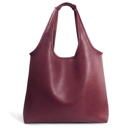 Burgundy oversized soft vegan leather tote from Amazon, a The Row Park tote alternative