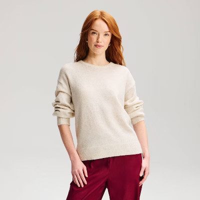Cream A New Day oversized pullover sweater from Target, a Free People Easy Street tunic alternative