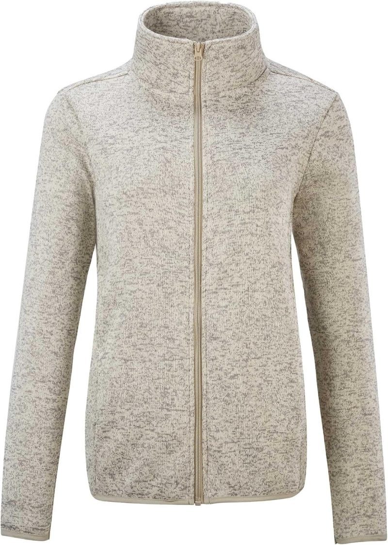 Dolcevida speckled sweater fleece zip up jacket, a Patagonia Better Sweater alternative for women