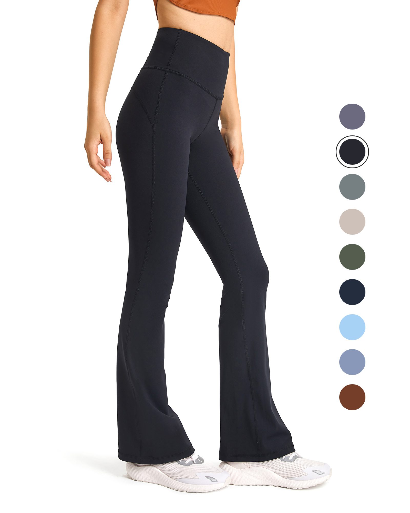 High waisted bootcut flare yoga pants from Walmart, a Lululemon Softstreme pants look alike