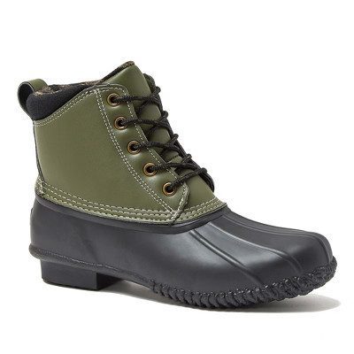 Forest moss leather insulated duck boots from Target, an LL Bean boots alternative