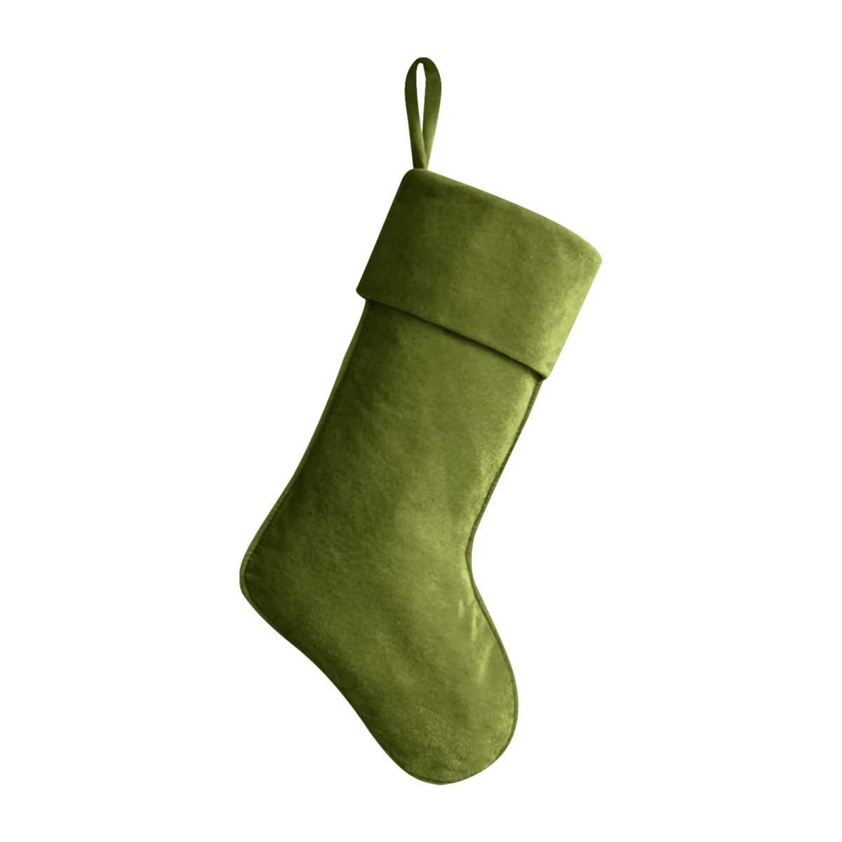 Getwin 20 inch velvet Christmas stocking from Walmart, a Pottery Barn velvet stocking look alike