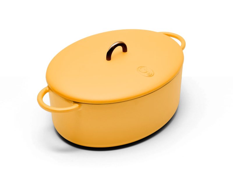 Great Jones The Dutchess enameled cast iron Dutch oven in mustard yellow