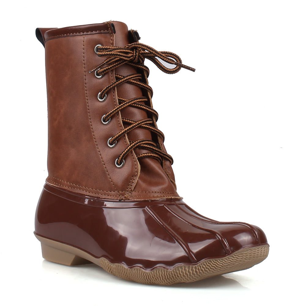 Lace up women's duck boots from Walmart, an LL Bean boots look alike for less
