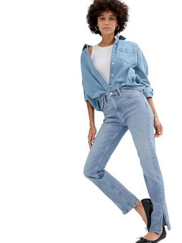 Light wash Gap high rise 90s straight jeans from Amazon, an Agolde 90s jeans alternative