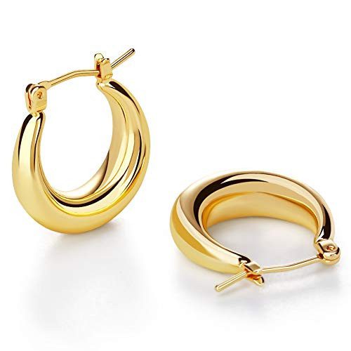LILIE&WHITE chunky gold hoop earrings from Amazon, a Mejuri dome hoops alternative
