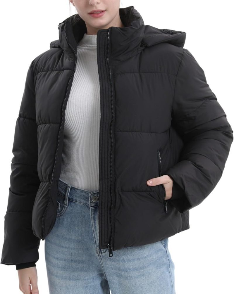 PUFFIT cropped puffer jacket with removable hood from Amazon, an Aritzia Super Puff alternative