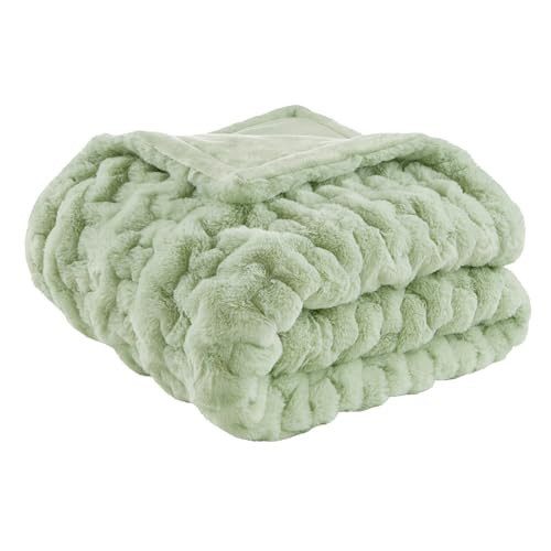 Ruched faux fur throw blanket from Amazon, a Pottery Barn throw alternative