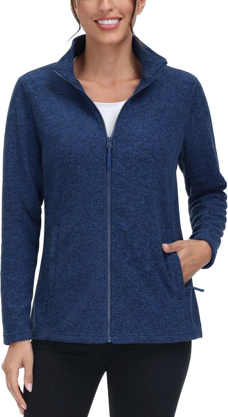 TACVASEN women's fleece zip up jacket in navy, an affordable Better Sweater look alike