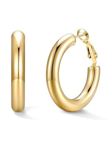 U7 thick chunky gold hoop earrings from Amazon, a Mejuri dome hoops alternative