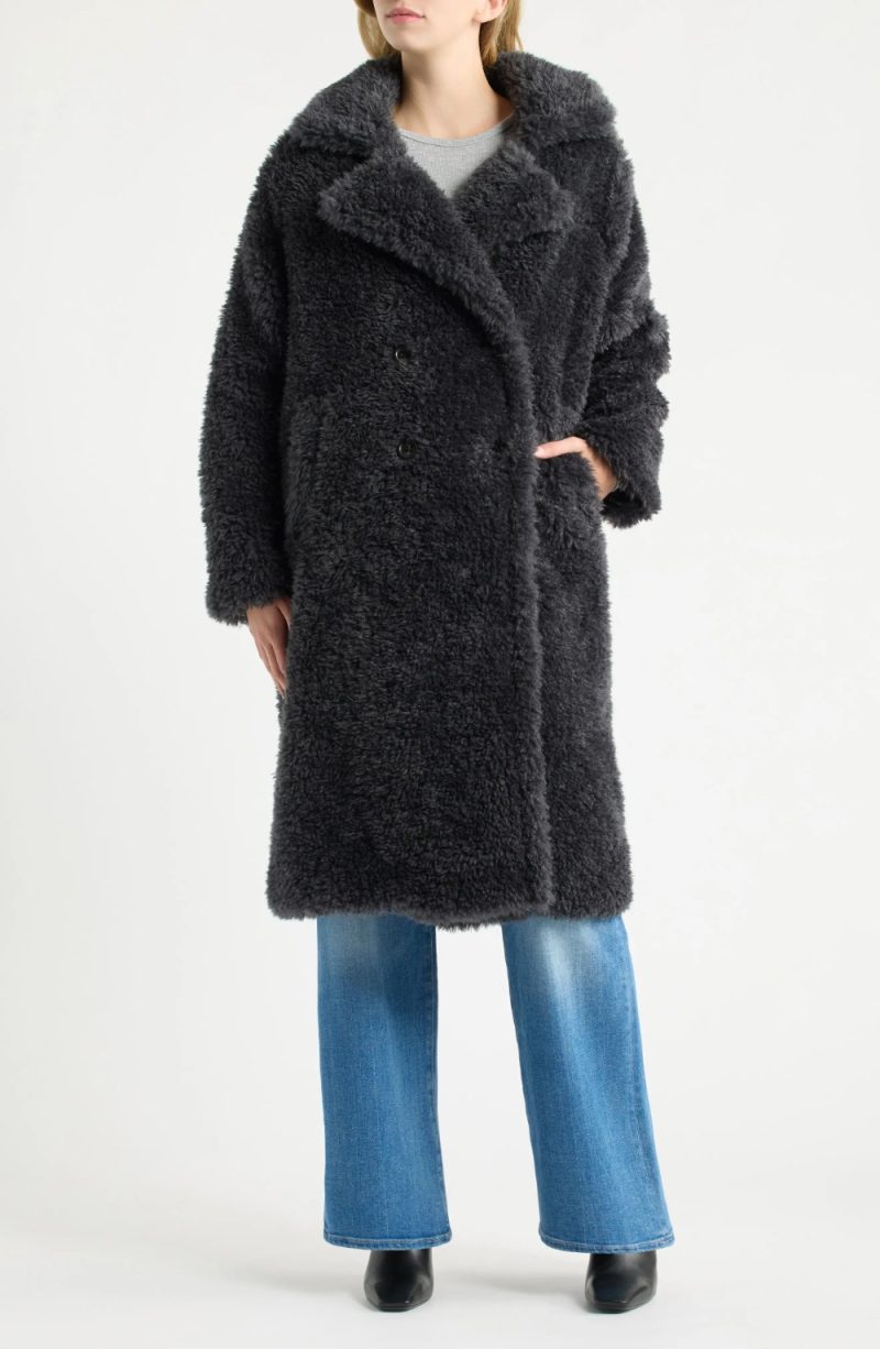 UGG Gertrude II long faux fur teddy coat from Nordstrom, a Max Mara teddy coat alternative