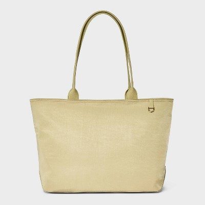 Universal Thread green nylon carry-all tote handbag from Target, a Tory Burch Ella tote alternative