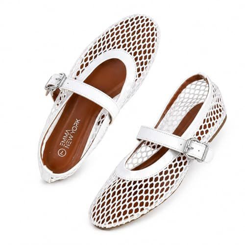 White mesh ballet flats from Amazon, a Miu Miu mesh ballet flats alternative