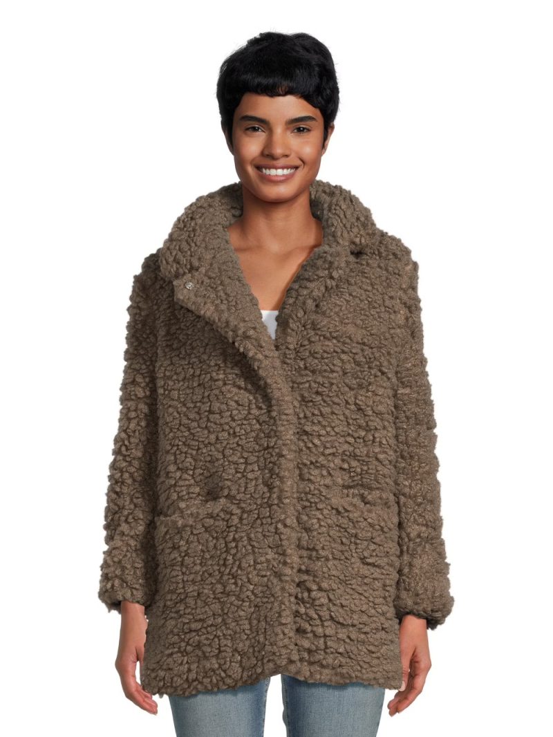 XOXO oversized faux shearling coat from Walmart, a Max Mara teddy coat alternative