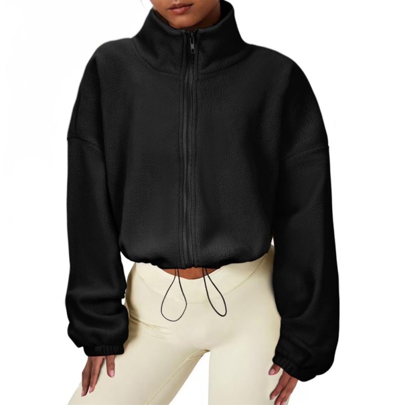 Black oversized full zip sherpa fleece jacket from Walmart, a Free People Hit the Slopes jacket alternative