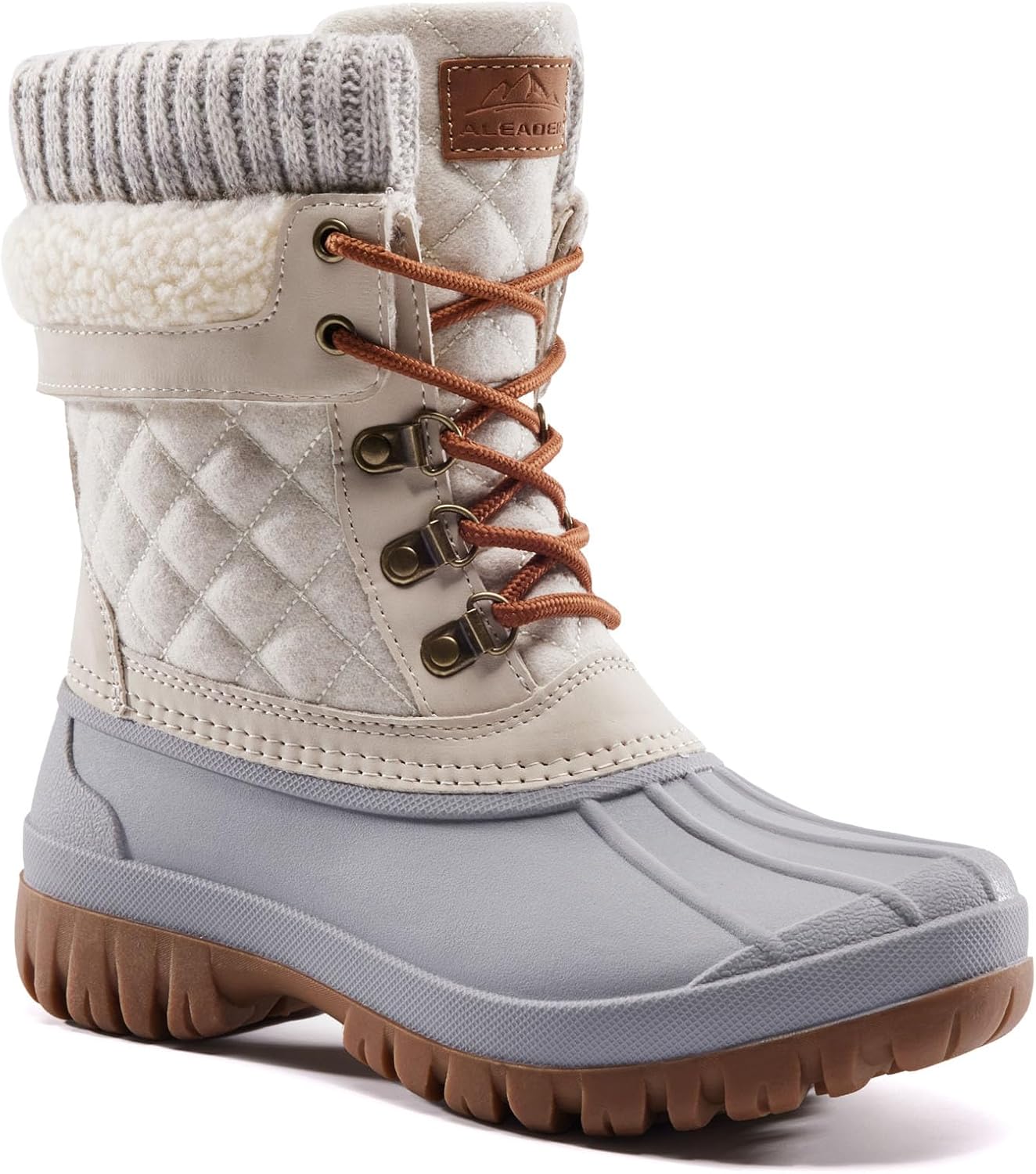Beige insulated winter duck boot from Amazon, an LL Bean boots alternative