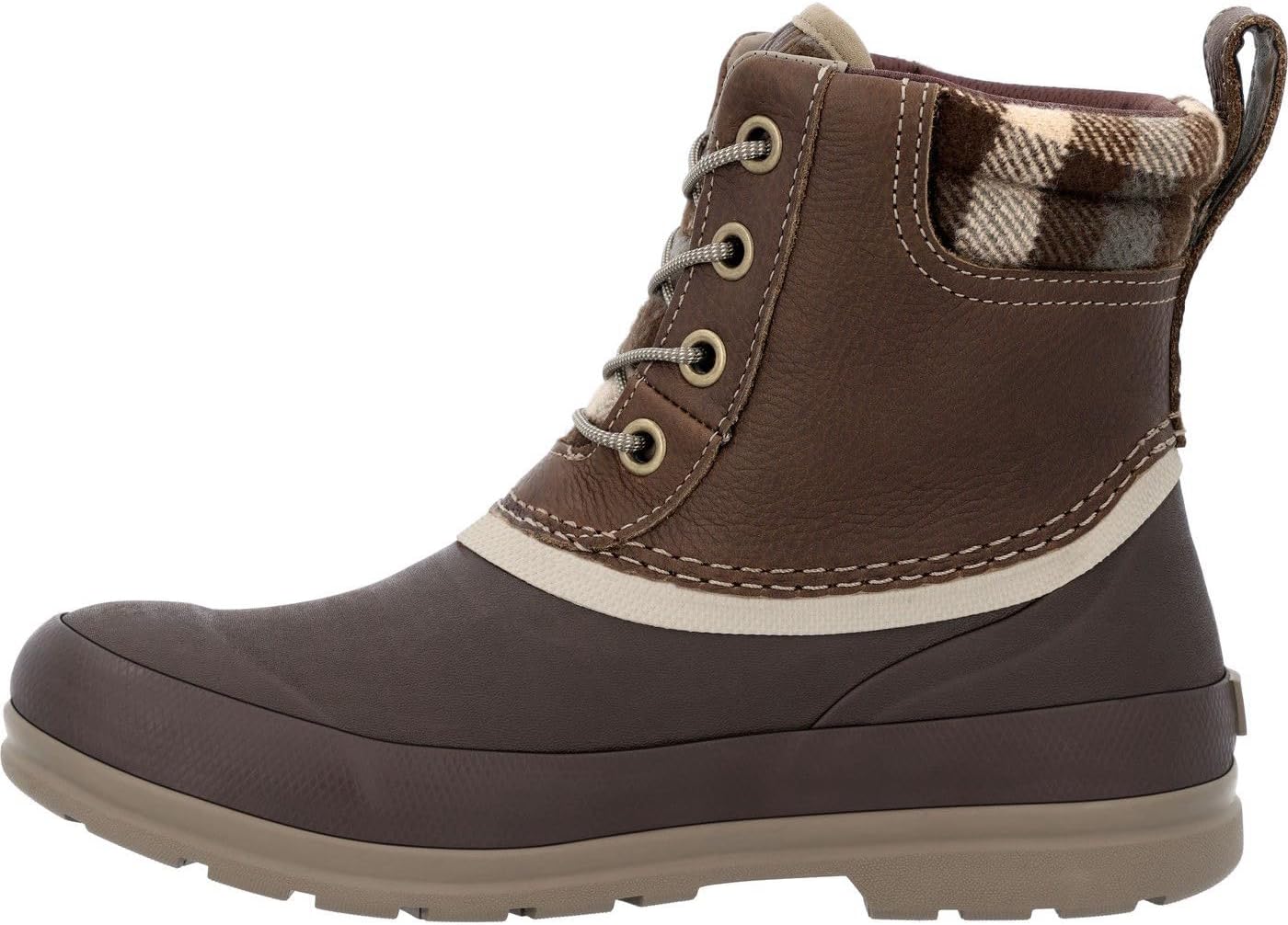 Brown leather and rubber duck boot from Amazon, an LL Bean boots look alike