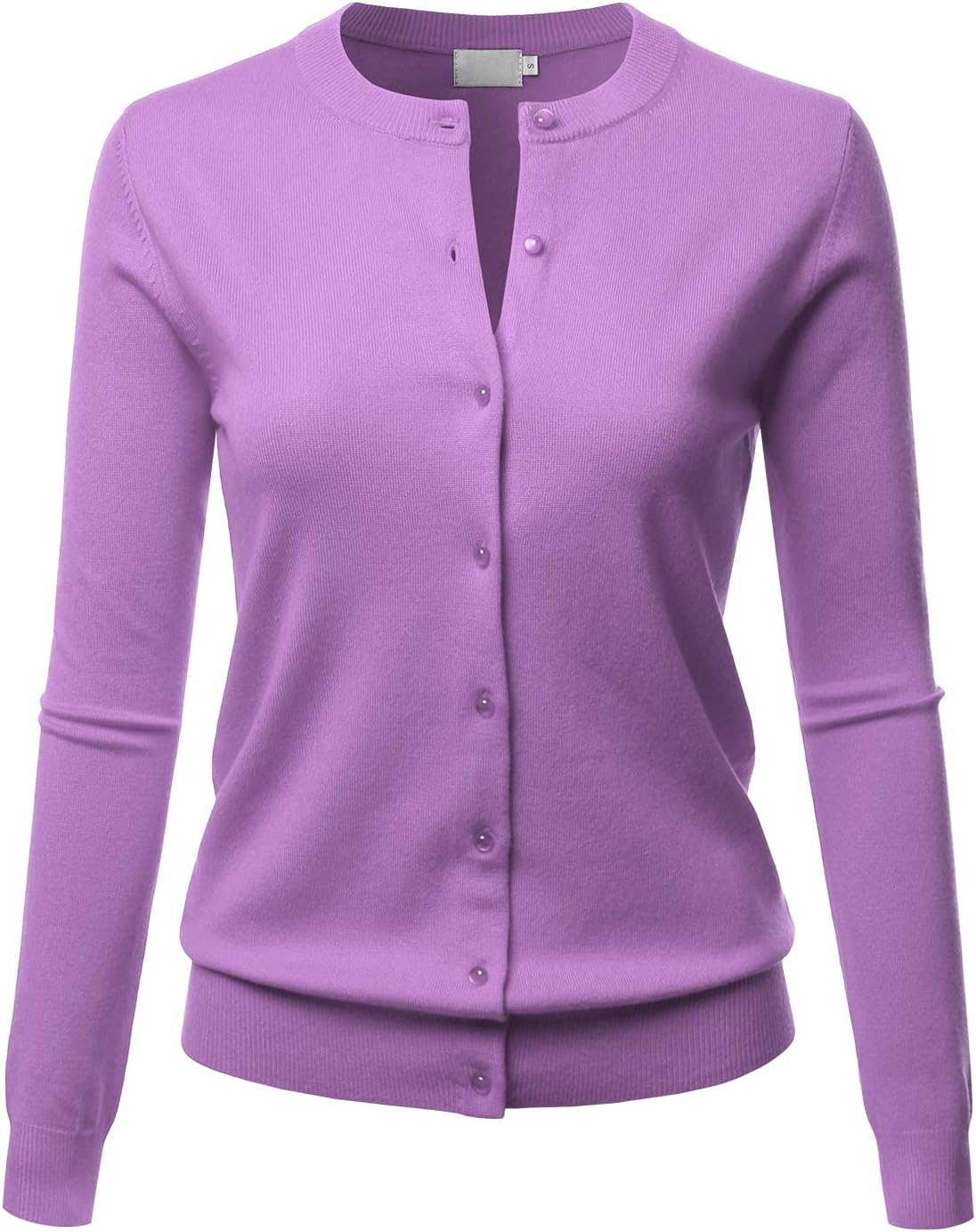 Crew neck knit cardigan with gem buttons from Amazon, a Sezane Gaspard cardigan look alike